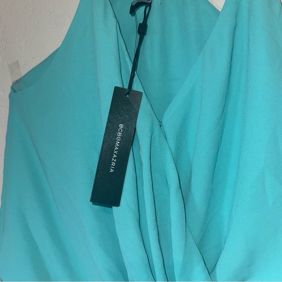Women's NWOT BCBGMaxAzria Turquoise Wrap Drapey Camisole Top - Picture 6 of 9